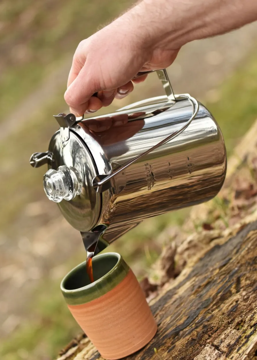 Kaffeekanne aus Edelstahl mit Perkolator