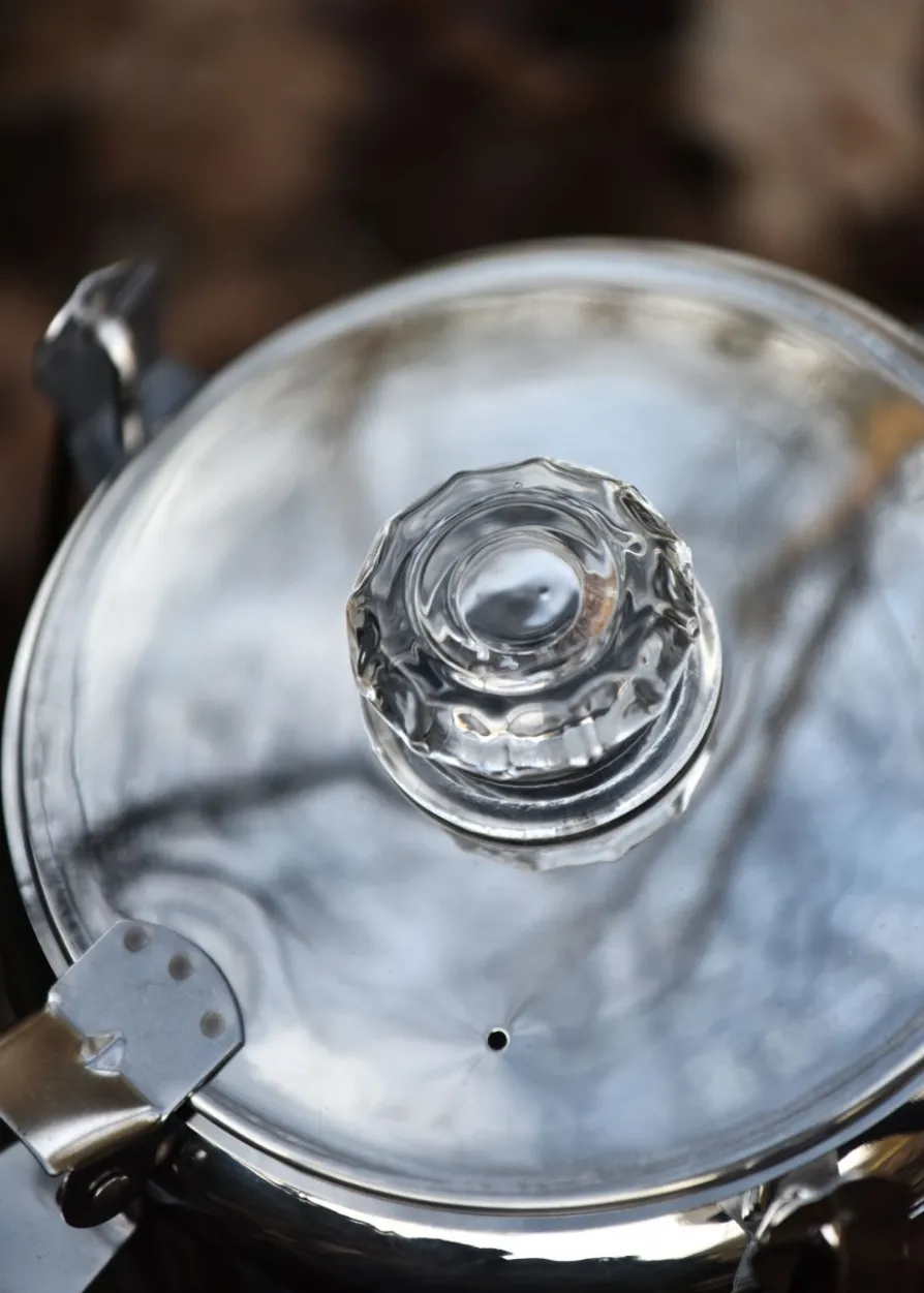 Kaffeekanne aus Edelstahl mit Perkolator