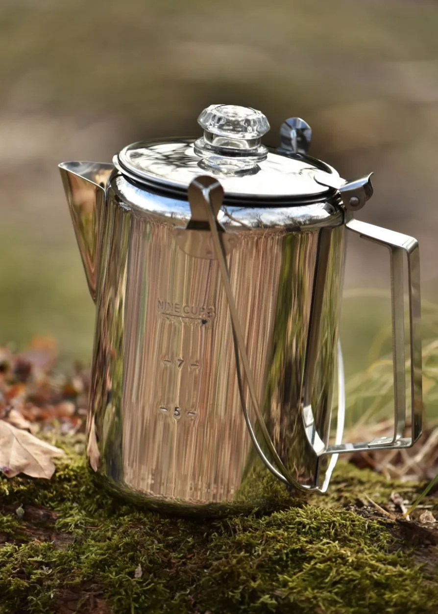 Kaffeekanne aus Edelstahl mit Perkolator