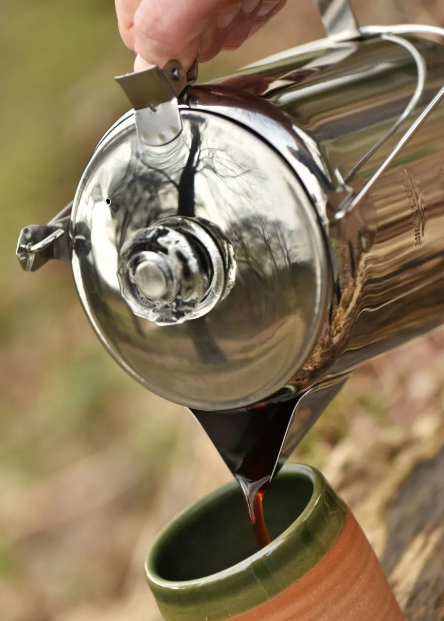 Kaffeekanne aus Edelstahl mit Perkolator