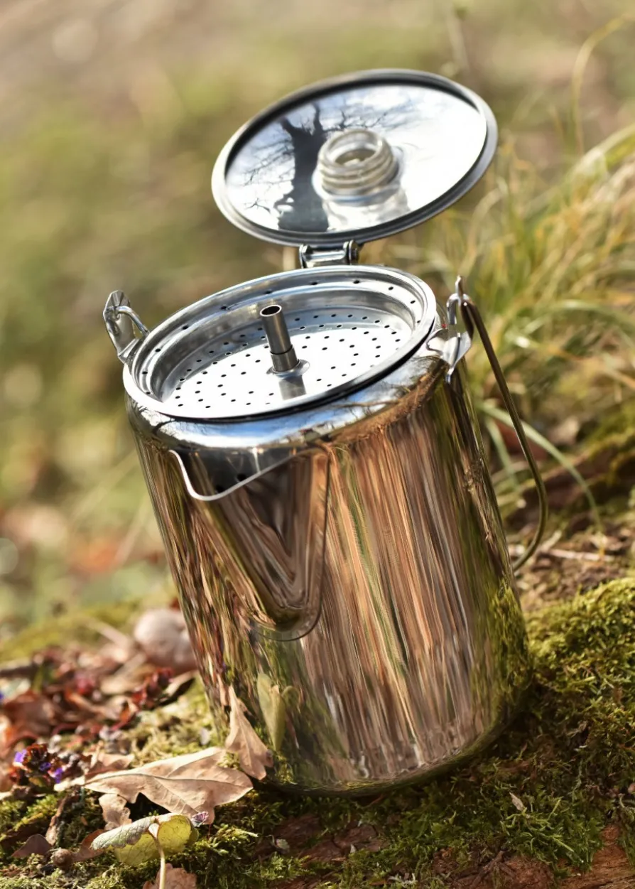 Kaffeekanne aus Edelstahl mit Perkolator