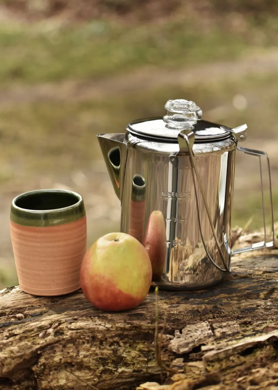 Kaffeekanne aus Edelstahl mit Perkolator