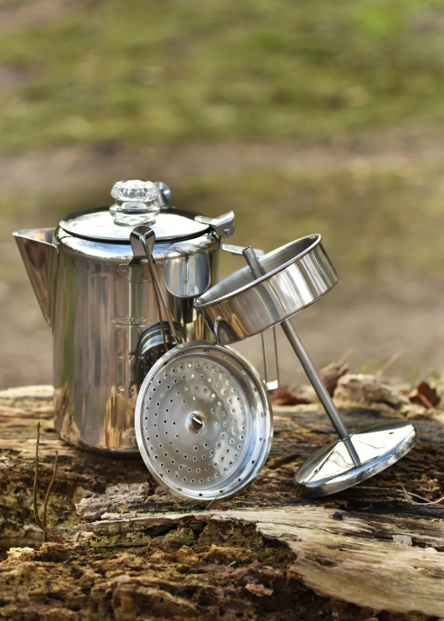 Kaffeekanne aus Edelstahl mit Perkolator