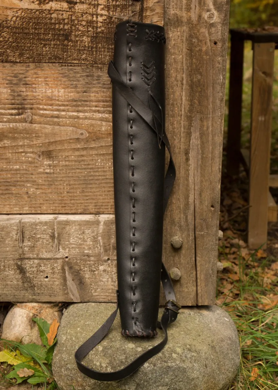 Köcher Hunter aus Leder, für 6 LARP-Pfeile
