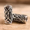 Keltische Bartperle mit Zopfmuster aus Silber