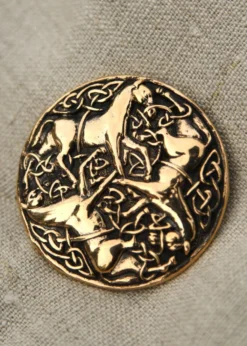 Keltische Bronzefibel Drei Pferde