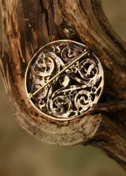 Keltische Brosche Triskele aus Bronze