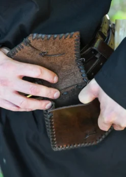 Keltische Ledertasche, Mittelalter-Gürteltasche, Piktisches Motiv