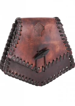 Keltische Ledertasche, Mittelalter-Gürteltasche, Piktisches Motiv