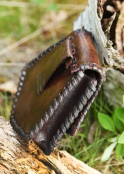 Keltische Ledertasche, Mittelalter-Gürteltasche, Piktisches Motiv