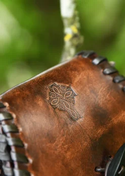Keltische Ledertasche, Mittelalter-Gürteltasche, Piktisches Motiv
