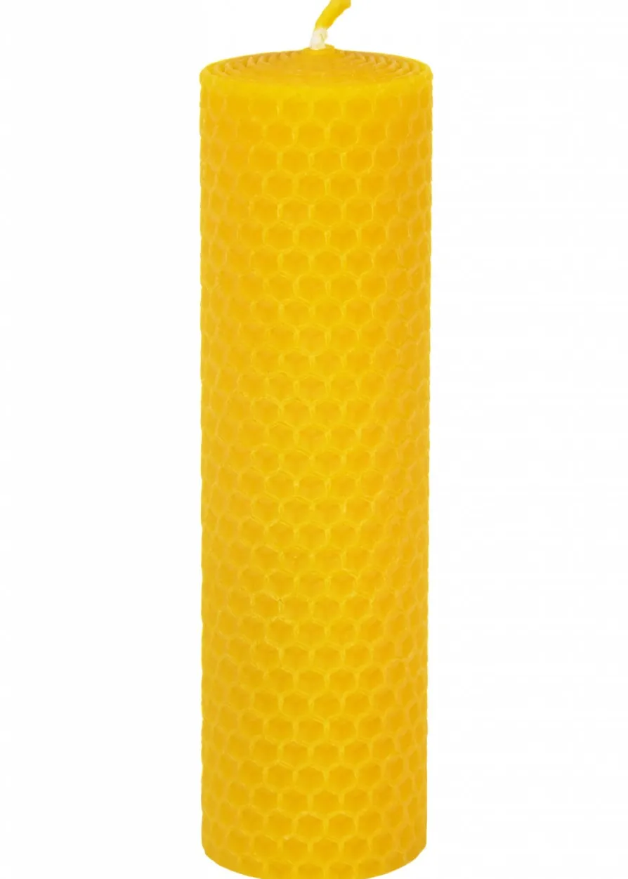 Kerze, reines Bienenwachs, Wabenplatten gerollt