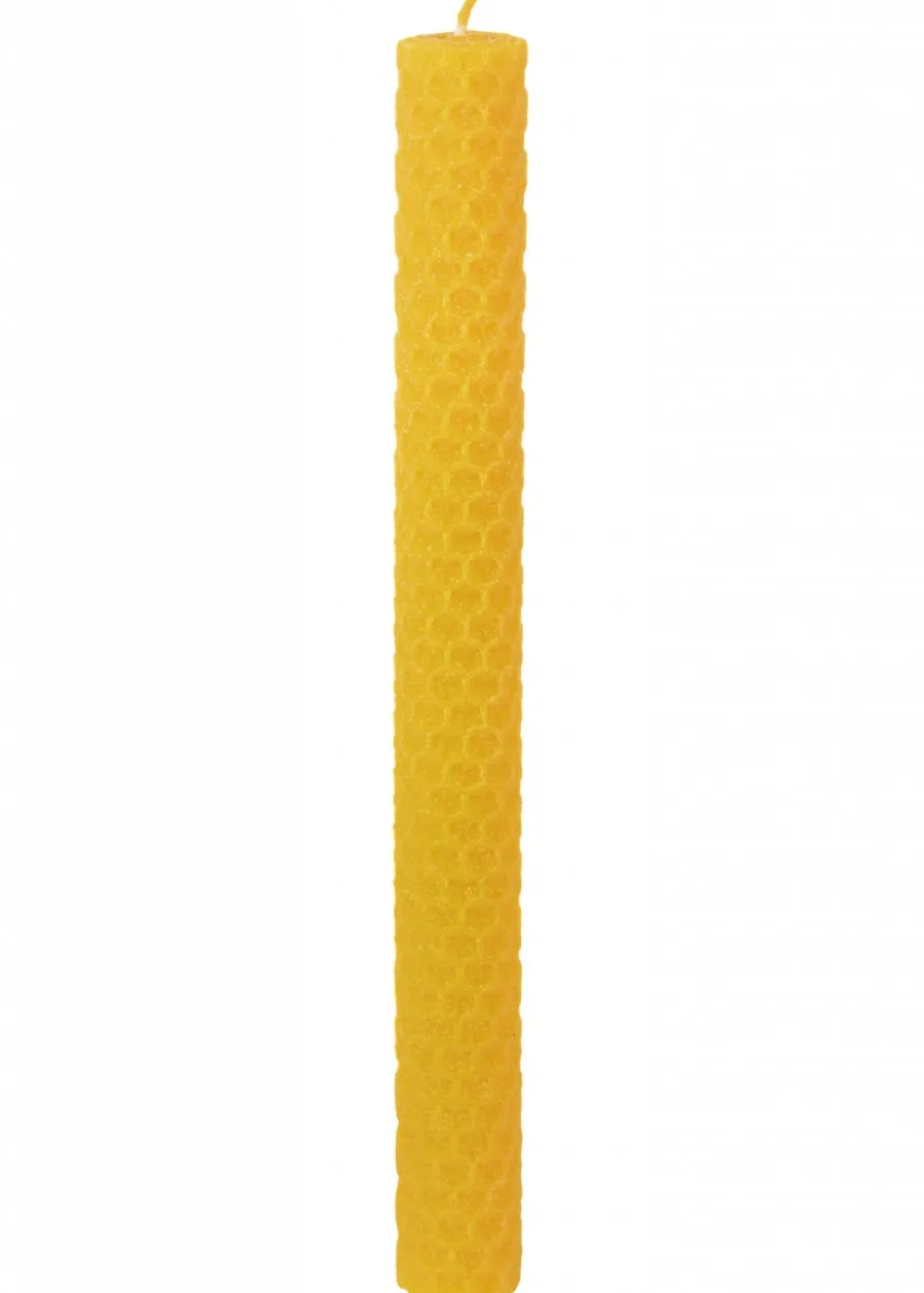 Kerze, reines Bienenwachs, Wabenplatten gerollt