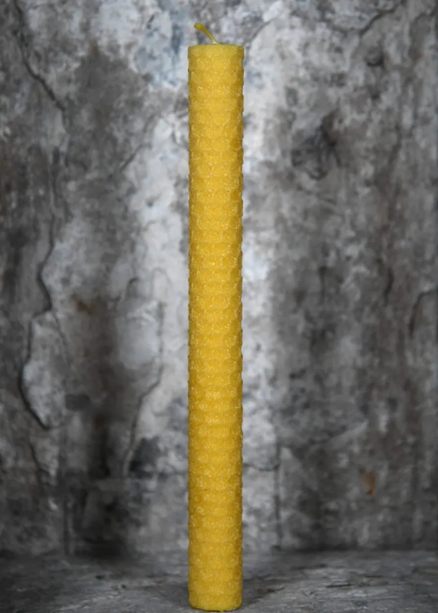 Kerze, reines Bienenwachs, Wabenplatten gerollt
