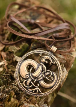 Kettenanhänger, Schmuck-Anhänger aus Bronze, Drache im Urnes-Stil, Wikinger Schmuck