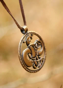 Kettenanhänger, Schmuck-Anhänger aus Bronze, Drache im Urnes-Stil, Wikinger Schmuck