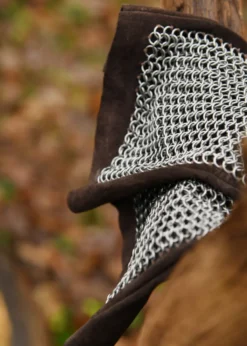 Kettenfäustlinge, ID 6mm unbehandelt, braunes Leder