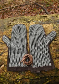 Kettenfäustlinge, ID 6mm unbehandelt, braunes Leder