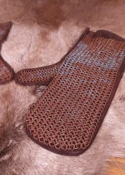 Kettenfäustlinge, ID 6mm unbehandelt, Leder, mit Mängeln