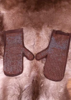Kettenfäustlinge, ID 6mm unbehandelt, Leder, mit Mängeln