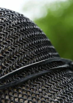 Kettenhaube mit dreieckigem Mundschutz, ID8mm, brüniert