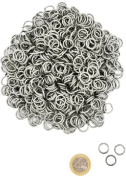 1kg Paket lose Kettenringe, unvernietet, ID8mm, Federstahl