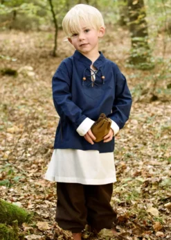 Kinder Mittelalter-Hemd Colin, blau