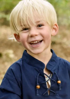 Kinder Mittelalter-Hemd Colin, blau