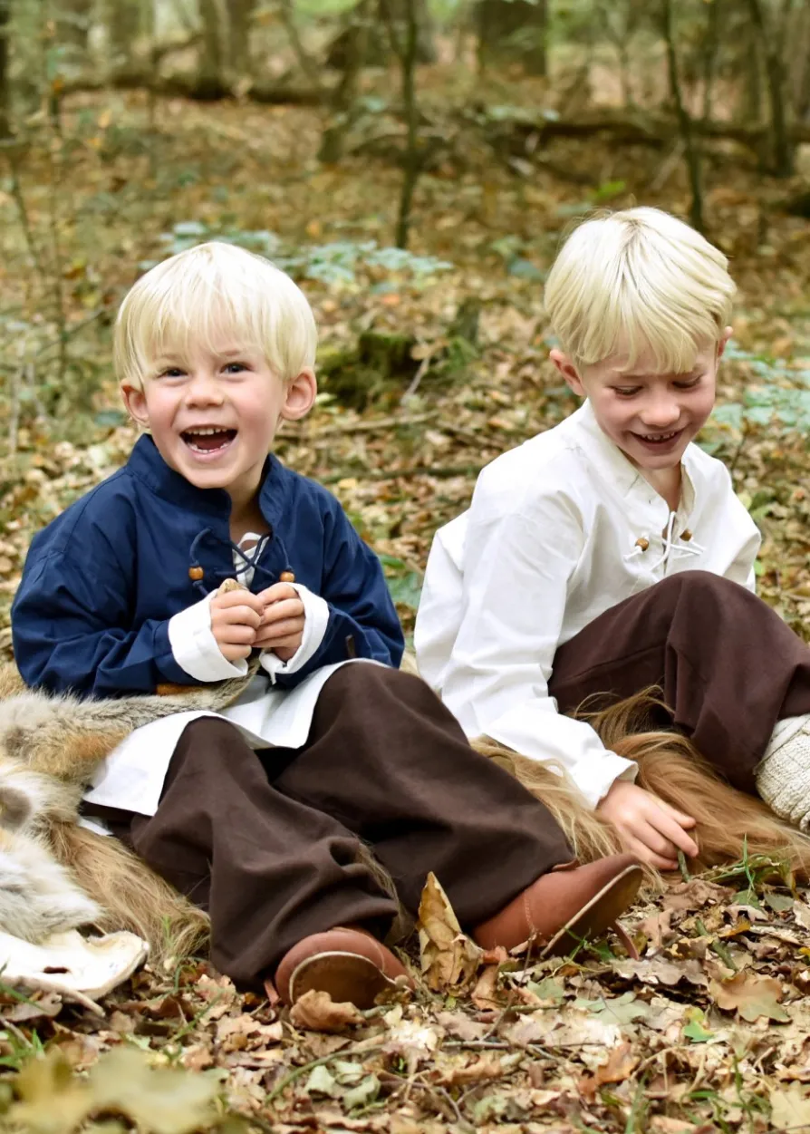 Kinder Mittelalter-Hemd Colin, blau