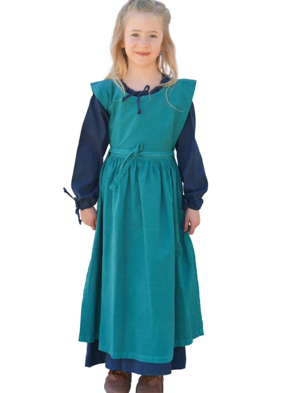 Kinder Mittelalterkleid, Überkleid Lilou, petrol