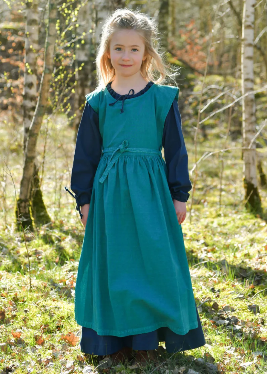 Kinder Mittelalterkleid, Überkleid Lilou, petrol