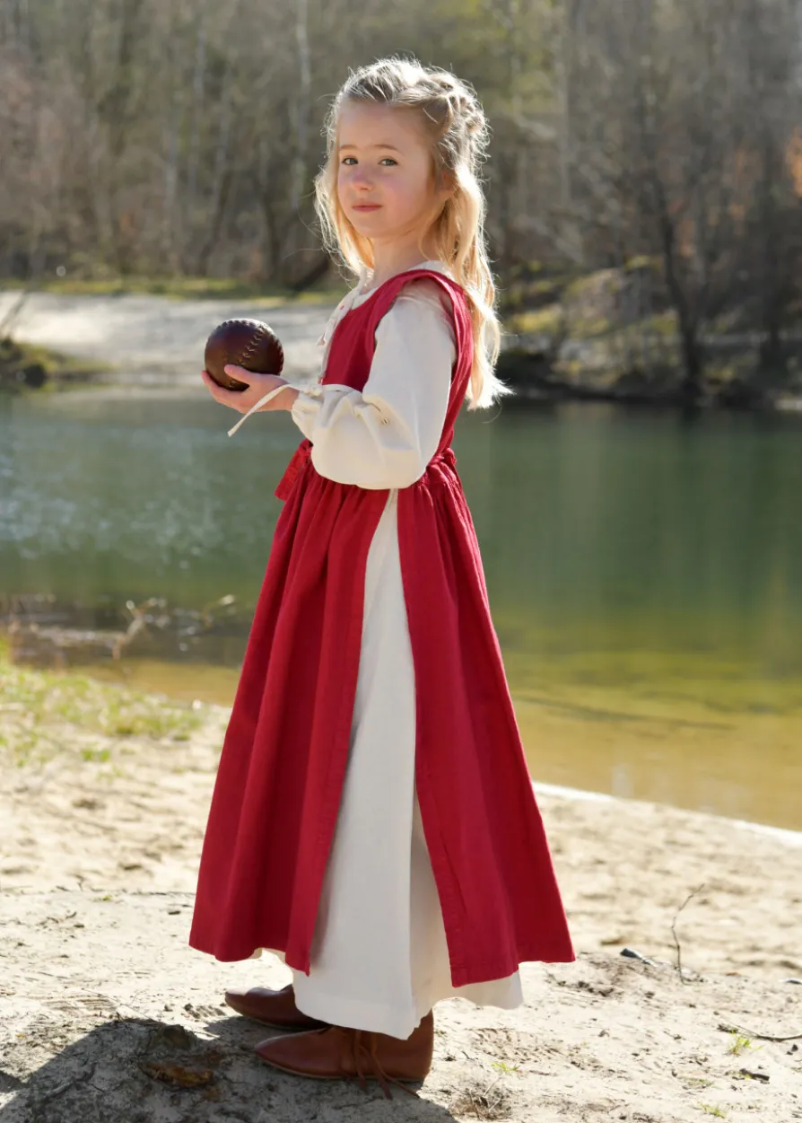 Kinder Mittelalterkleid, Überkleid Lilou, weinrot