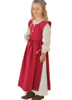 Kinder Mittelalterkleid, Überkleid Lilou, weinrot