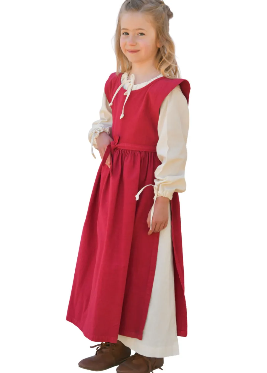 Kinder Mittelalterkleid, Überkleid Lilou, weinrot