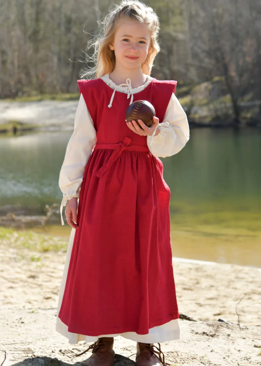 Kinder Mittelalterkleid, Überkleid Lilou, weinrot
