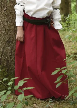 Kinder Mittelalter-Rock Lucia, weit ausgestellt, rot