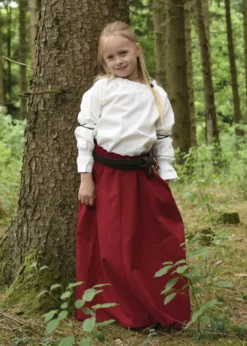 Kinder Mittelalter-Rock Lucia, weit ausgestellt, rot