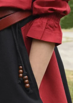 Kinder Mittelalter-Rock Lucia, weit ausgestellt, schwarz/rot