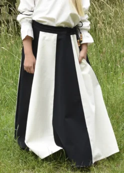 Kinder Mittelalter-Rock Lucia, weit ausgestellt, schwarz/natur