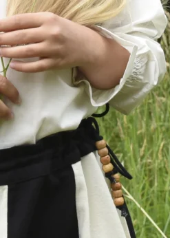 Kinder Mittelalter-Rock Lucia, weit ausgestellt, schwarz/natur