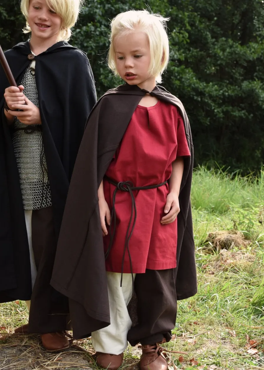 Kinder Mittelalter-Tunika Linus, kurzarm, rot