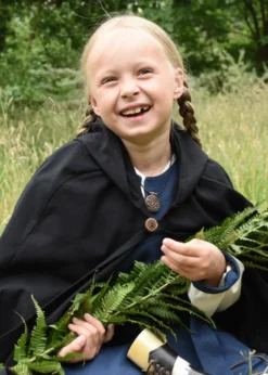 Kinder Mittelalter Umhang Paul, schwarz