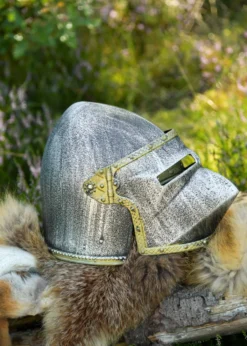 Kinder Ritterhelm Hundsgugel mit Klappvisier, Kunststoff