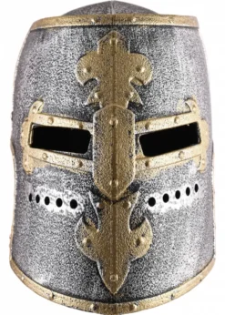 Kinder Ritter-Topfhelm mit Klappvisier aus Kunststoff