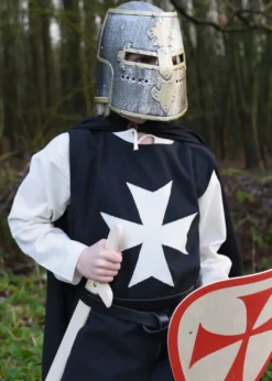 Kinder Ritter-Topfhelm mit Klappvisier aus Kunststoff