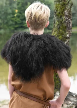 Kinder-Schulterfell aus Nordlandschnucken-Fell, schwarz