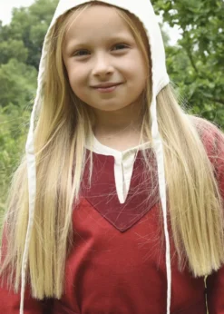 Kinder-Wikingerkleid Solveig, rot/weinrot