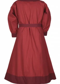 Kinder-Wikingerkleid Solveig, rot/weinrot
