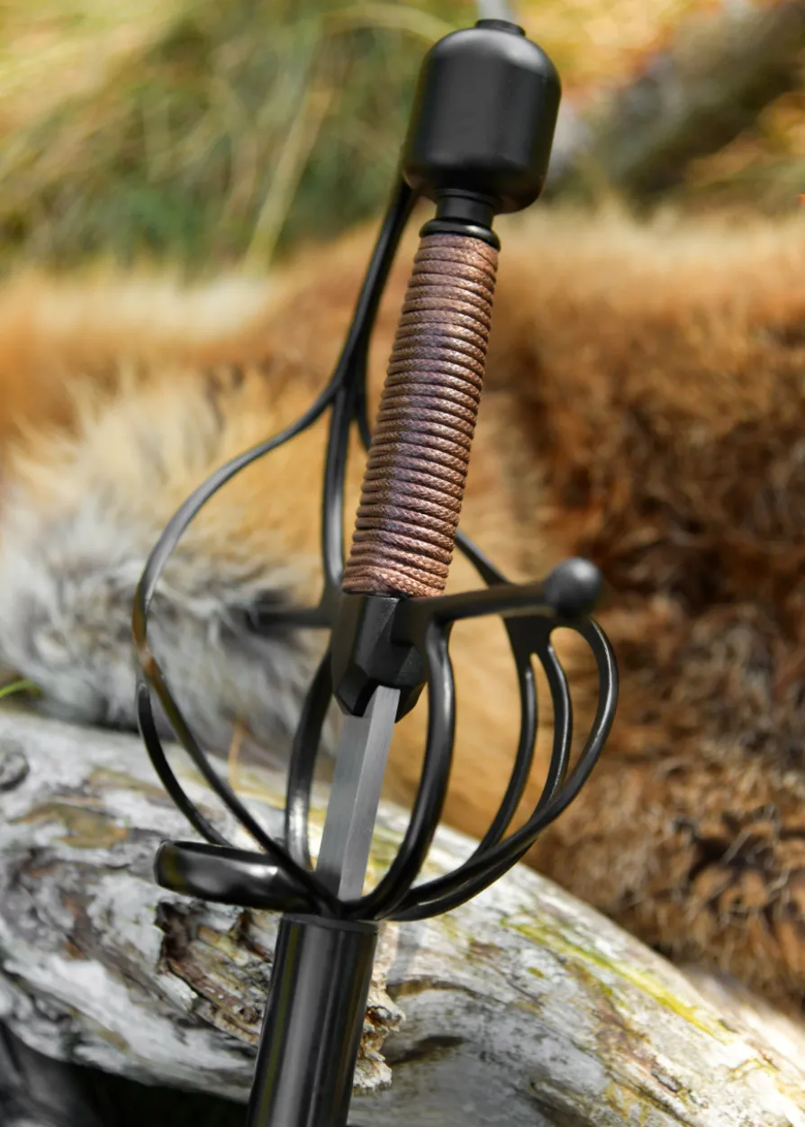 Kingston Arms Rapier mit geschwungenem Parier, schwarz