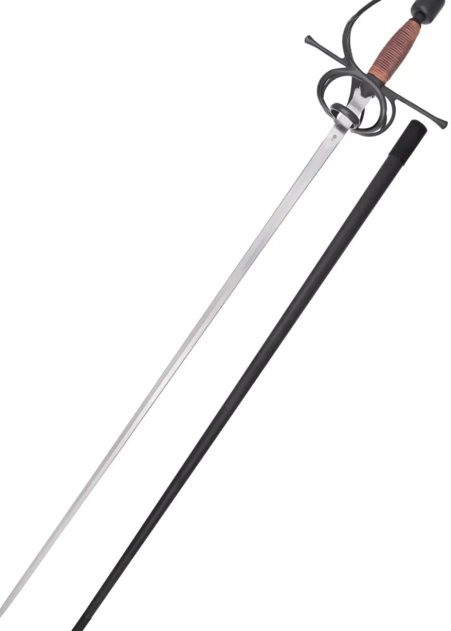 Kingston Arms Rapier mit geschwungenem Parier, schwarz